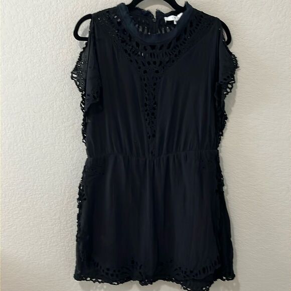 IRO Caity Embroidered Mini Dress, Black/Navy, Size 8 (40) - Picture 2 of 13